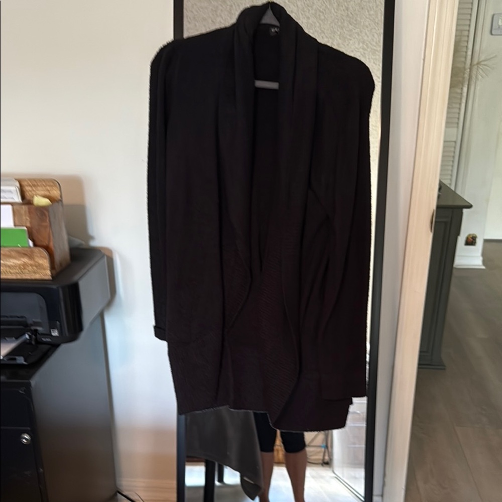 Barefoot Dreams Black Cardigan Sweater Long Knit